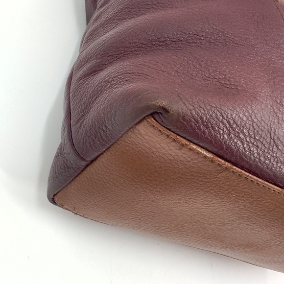 Fossil Felicity Satchel Tote Bordeaux Leather Bag Purse Double Shoulder Strap - Picture 8 of 16